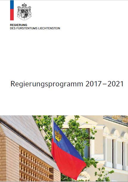 Deckblatt des Regierungsprogramm Liechtenstein