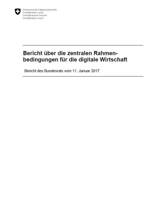 Titelblatt des Berichts Rahmenbedingungen der digitalen Wirtschaft