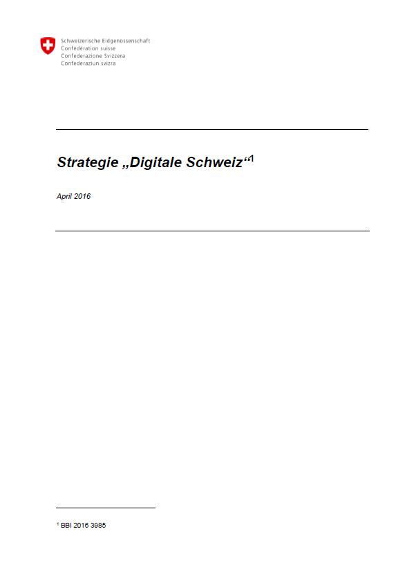 Deckblatt der Strategie Digitale Schweiz