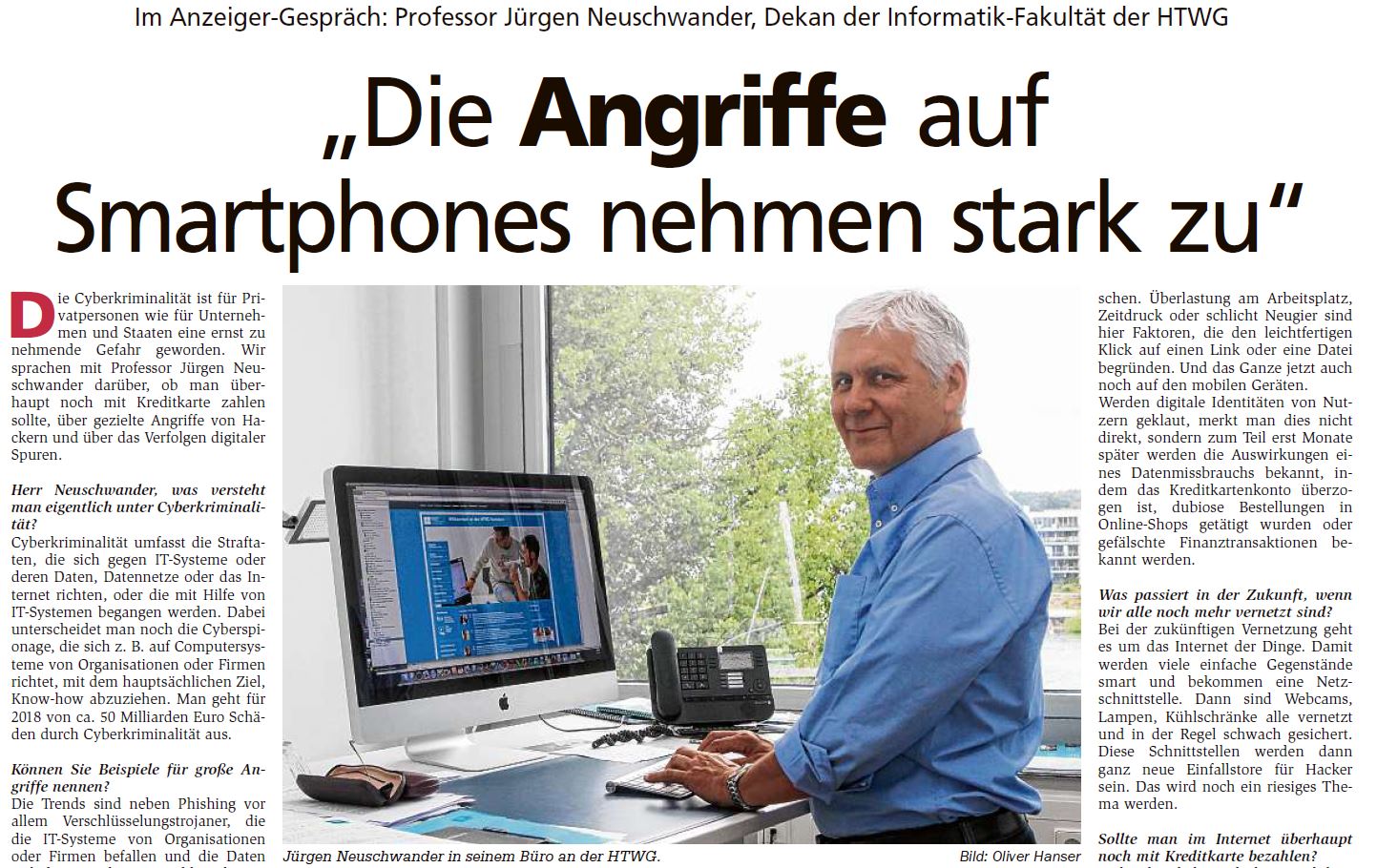 Prof. Dr. Jürgen Neuschwander im Interview: Angriffe von Smartphones